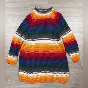 No‎ 4 EXP Jeans Express Vintage Multicolor Striped Women's Sweater Knit Oversize